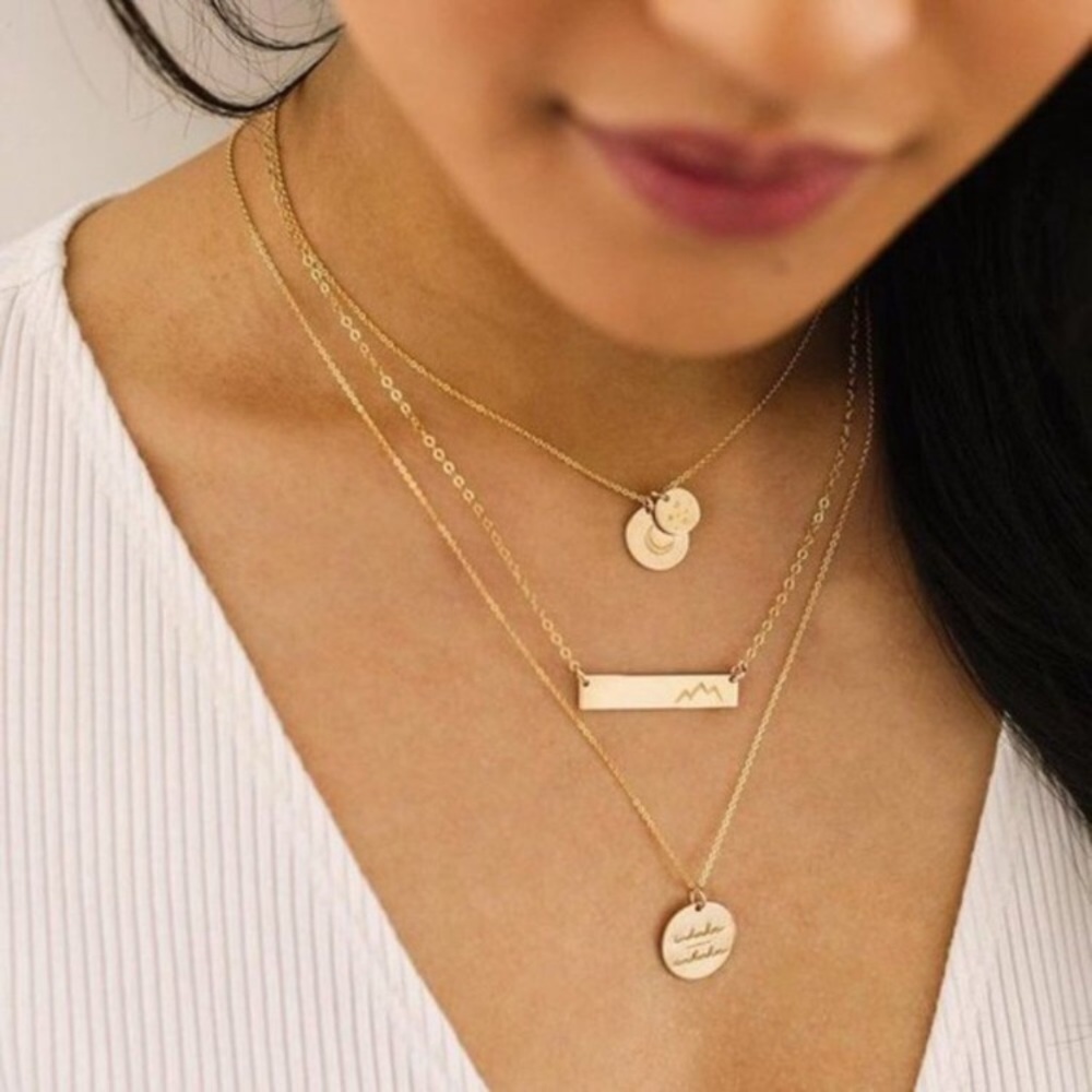 Inner Peace Mantra Bohemian Gold Charm Necklace - Picture 8 of 15